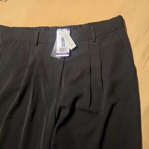 Black Pleated Wide Leg Trousers